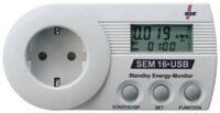NZR SEM16+ USB Energiemessgerät 230V 16A 0,1-3680W Stecker Lastgang 08030301