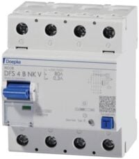 DOEPKE FI-Schutzschalter B 4-polig 550V 80A DFS4 080-4/0,30-B NK V500 0,3A 4TE Reiheneinbaugerät