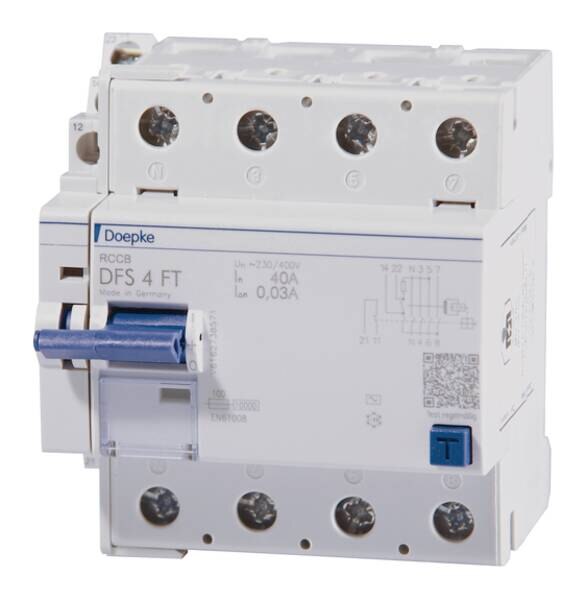 Doepke DOEPKE FI-Schutz mit Zusatz 4-polig 440V 125A DFS4 125-4/0,50-A FT 0,5A Reiheneinbaugerät A 4,5TE