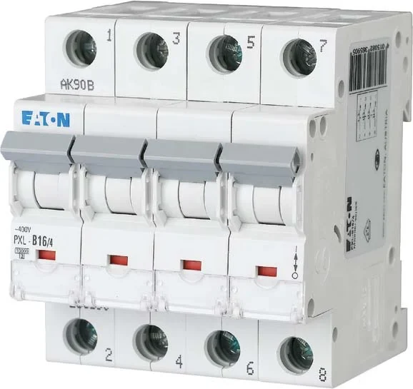 Eaton Eaton (Installation) Leitungsschutzschalter 16A, 4-polig, Steckklemme B PXL-B16/4