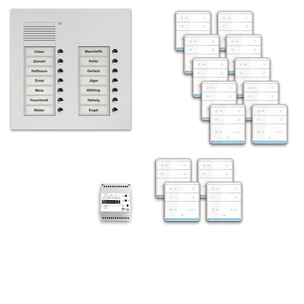 TCS TCS Tür Control pre:pack Audio Unterputz 14 Wohneinheiten mit Außenstation PUK PPUF14/2-EN/01