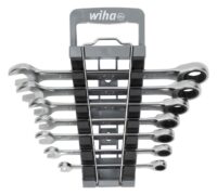 Wiha 45244 Ringratschen-Gabelschlüssel Set 8-tlg mit Halter 45244
