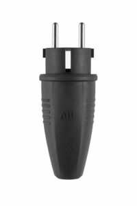ABL Schutzkontaktstecker 16A 250V Gummi 1506 IP44 schwarz ger