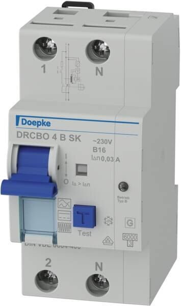 DOEPKE FI/LS-Schutzschalter B16 2-polig 0,03A DRCBO 4 B16/0,03/1N-B SK B 6kA 2,5TE 1-polig