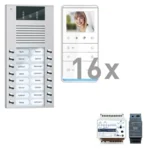 TCS Tür Control Videosprechanlgenset color 16 Tasten Aufputz, Freispr PVE16160-0010