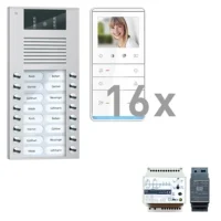 TCS Tür Control Videosprechanlgenset color 16 Tasten Aufputz, Freispr PVE16160-0010