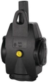 ABL Hängekupplung Gummi IP44 abgew schwarz 1473 Schraubkl für SchutzkontaktStift