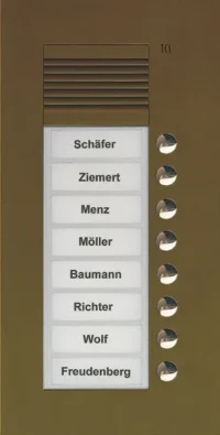 TCS Tür Control Audio Außenstation PUK 8 Tasten 1spaltig Unterputz b PUK08/1-EB