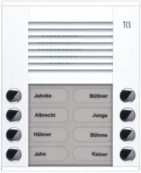 TCS Tür Control Audioaußenstation 2-reihig 8 Tasten Aufputz weiß PES08-WS/04