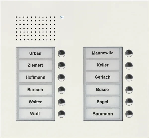 TCS TCS Tür Control Audio Außenstation PUK 12 Tasten 2-spaltig Unterputz PUK12/2-WS
