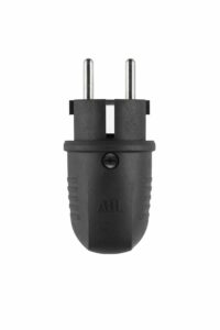 ABL Schutzkontaktstecker 16A 250V Gummi 1508 IP44 schwarz rechtw
