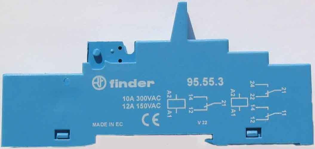 Finder Finder Zugfederklemmfassung blau 95.55.3