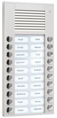 TCS Tür Control Audioaußenstation 2-reihig 20 Tasten Aufputz silber PES20-EN/04