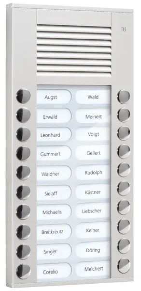 TCS TCS Tür Control Audioaußenstation 2-reihig 20 Tasten Aufputz silber PES20-EN/04