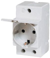 DOEPKE Steckdose Reiheneinbaugerät 250V/AC 16A Klappdeckel RDS 9 Einbausteckdose 2,5TE 69mm IP3X