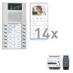 TCS Tür Control Videosprechanlgenset color 14 Tasten Aufputz, Freispr PVE16140-0010