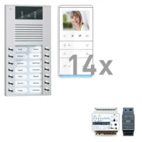 TCS Tür Control Videosprechanlgenset color 14 Tasten Aufputz, Freispr PVE16140-0010