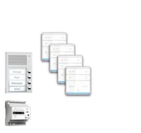 TCS Tür Control pre:pack Audio Aufputz 4 Wohneinheiten mit Außenstation PAK PPAF04-EN/01