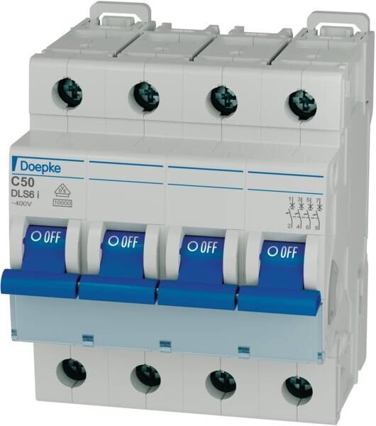 DOEPKE Leitungsschutzschalter UC C 50A DLS 6I C50-4 10KA 4p 400V 4TE 50Hz IP20