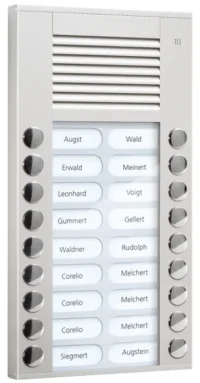 TCS Tür Control Audioaußenstation 2-reihig 18 Tasten Aufputz silber PES18-EN/04