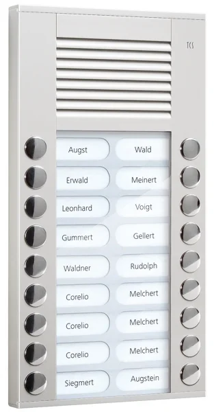 TCS TCS Tür Control Audioaußenstation 2-reihig 18 Tasten Aufputz silber PES18-EN/04