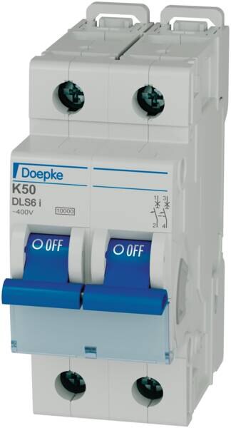 DOEPKE Leitungsschutzschalter UC K 50A DLS 6I K50-2 10KA 2-polig 400V 2TE 50Hz IP20