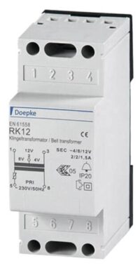 DOEPKE Klingeltransformator 230V 8/12V RK 12 2/1,5A Reiheneinbaugerät 2TE