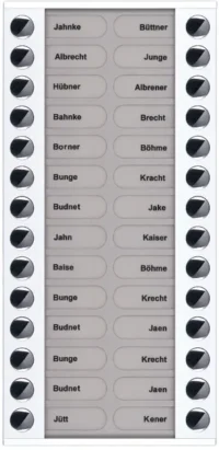 TCS Tür Control Audioaußenstation 2-reihig Erw.28 Tasten Aufputz weiß PET28-WS/04