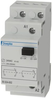 DOEPKE Installationsrelais 2TE mech Reiheneinbaugerät RI 024-002 2W 24V/AC 20A 21,6-26,4V AC
