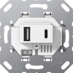 B-Ware Gira USB-Spannungsversorgung 2fach TypA/C Einsatz ws 234900