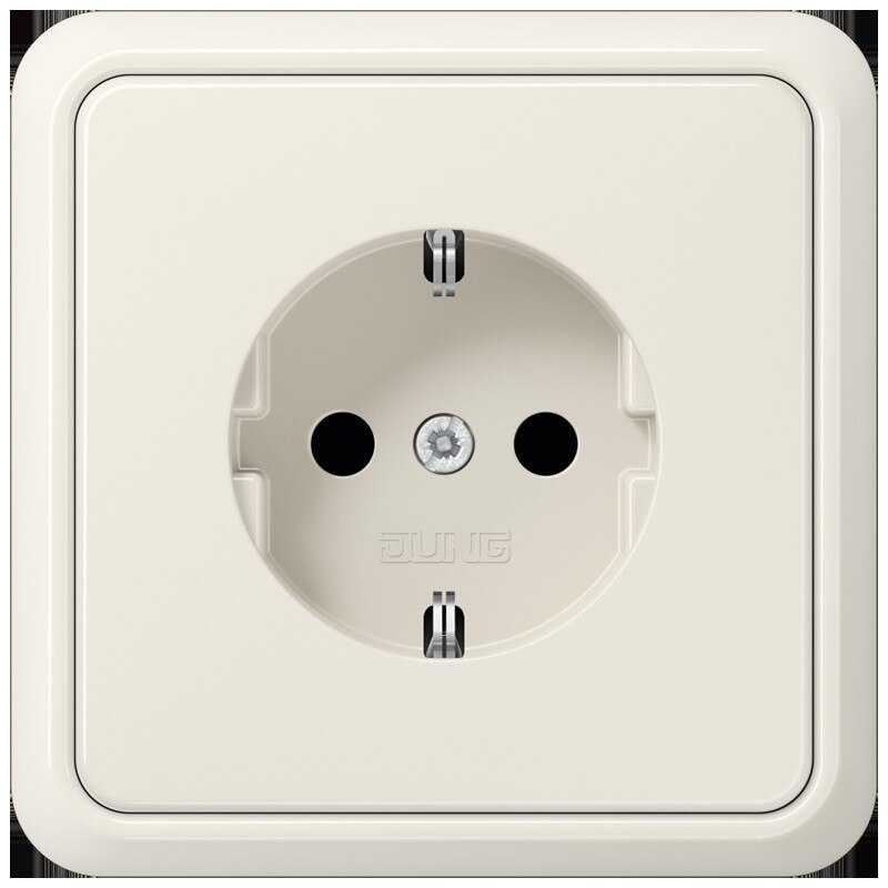 Jung 51520 SCHUKO®-Steckdose 16 A 250V ~ mit Rahmen Duroplast Serie CD weiß