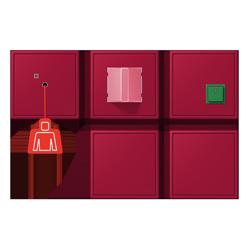 Jung Jung NRS LC 0834-2 229 Notrufset mit USV Serie LS rouge carmin (32100)