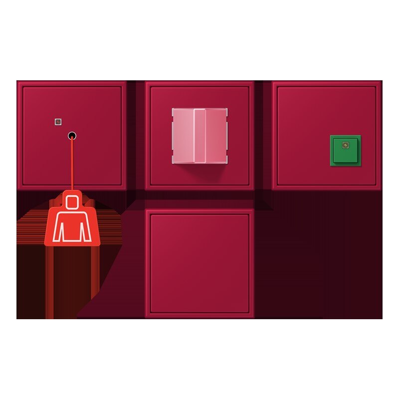 Jung Jung NRS LC 0834 229 Notrufset Serie LS rouge carmin (32100)