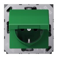 Jung AS 1521 BFKL GN SCHUKO®-Steckdose 16 A 250V ~ Schraubklemmen Klappdeckel