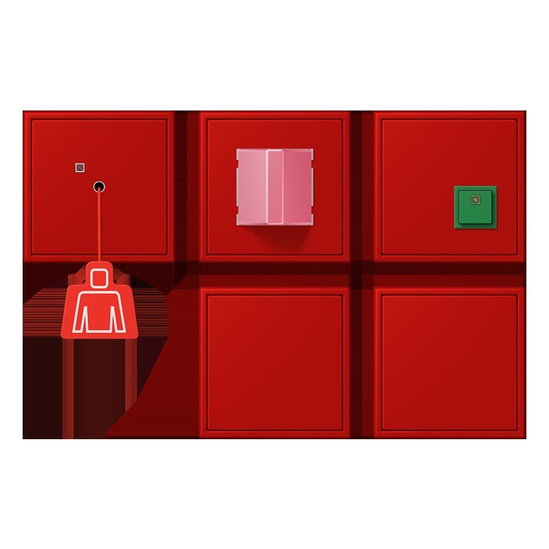 Jung Jung NRS LC 0834-2 227 Notrufset mit USV Serie LS rouge vermillon 31 (32090)