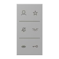 Jung SI V6 LC DC 204 Design-Cover Video 3fach F50 Serie LS gris moyen (32012)