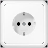 Jung 51520 WW SCHUKO®-Steckdose 16 A 250V ~ mit Rahmen Duroplast Serie CD alpinweiß