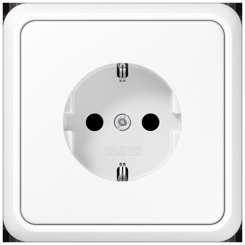 Jung Jung 51520 WW SCHUKO®-Steckdose 16 A 250V ~ mit Rahmen Duroplast Serie CD alpinweiß