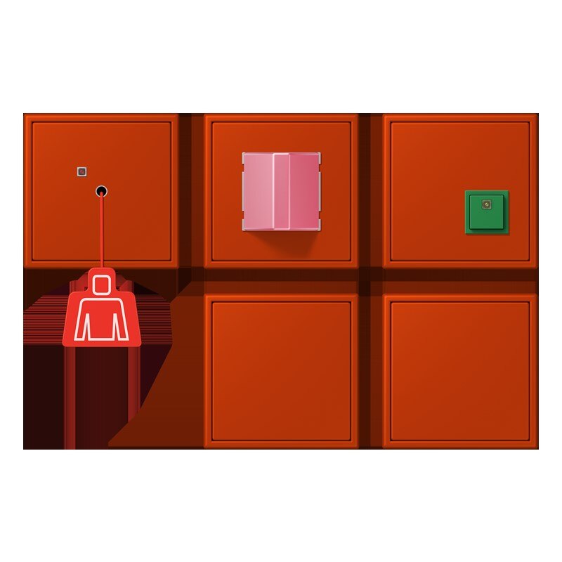 Jung Jung NRS LC 0834-2 244 Notrufset mit USV Serie LS rouge vermillon 59 (4320A)