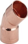 Kupfer-Bogen 95041 45 Grad, 42mm, mit 2 Muffen, pro Stück