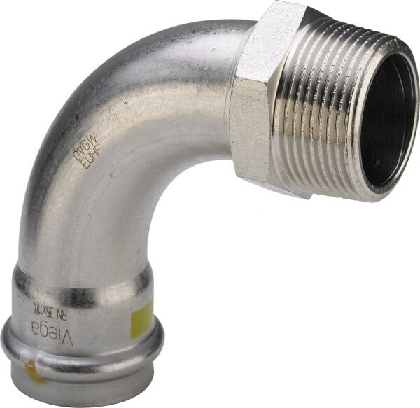 Bogen SANPRESS INOX G 0214 90 Gr. 28x1 486037 mit Außengewinde, Edelstahl rostfrei