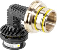 Viega Bogen 90 Grad mit SC Geopress 9794G in 40mm Kunststoff für Gas