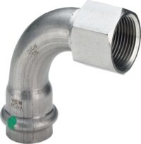 Bogen SANPRESS INOX 90Grad 2314.5 437114 22x3/4", IG, aus nichtrostendem Stahl