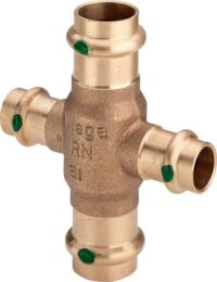 Kreuzungs-T-Stück PROFIPRESS 22x15x22 Mod.2244, aus Rotguss, 424497, für Wasser