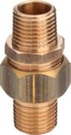 Rotguss-Rohrverschraubung 3344 1/2" mit 2 Außengewinde, konischdicht. DVGW