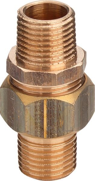 Rotguss-Rohrverschraubung 3344 1/2" mit 2 Außengewinde, konischdicht. DVGW