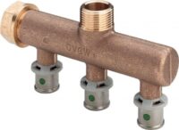 Rotgu.-Verteiler SANFIX-P 2126.07 16x3/4 309206,aus Rotguss, mit Pressanschluessen