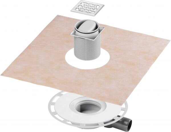 Badablauf VIEGA 617288 4936.4 DN 50 mit Aufsatz 100x100mm Rahmen a Es