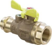 Gas-Kugelhahn VIEGA 2671.3, 587468 3/4x22mm, Rotguss, mit Pruefoeffnung