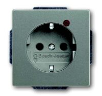 Busch-Jaeger Steckdose 1-fach grau glänzend Unterputz IP20 Protector 2310EUGL/VA-803-11 ÜSS